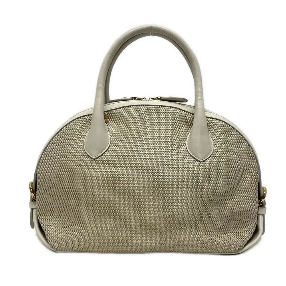 Salvatore Ferragamo Medium Fiamma Handbag Cream Gold